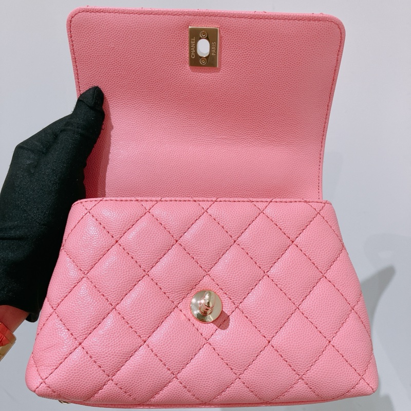 MS0441 CHANEL 香奈兒迷你經典菱格紋可可手挽翻蓋式鏈帶包包COCO HANDLE MINI CAVIAR-27