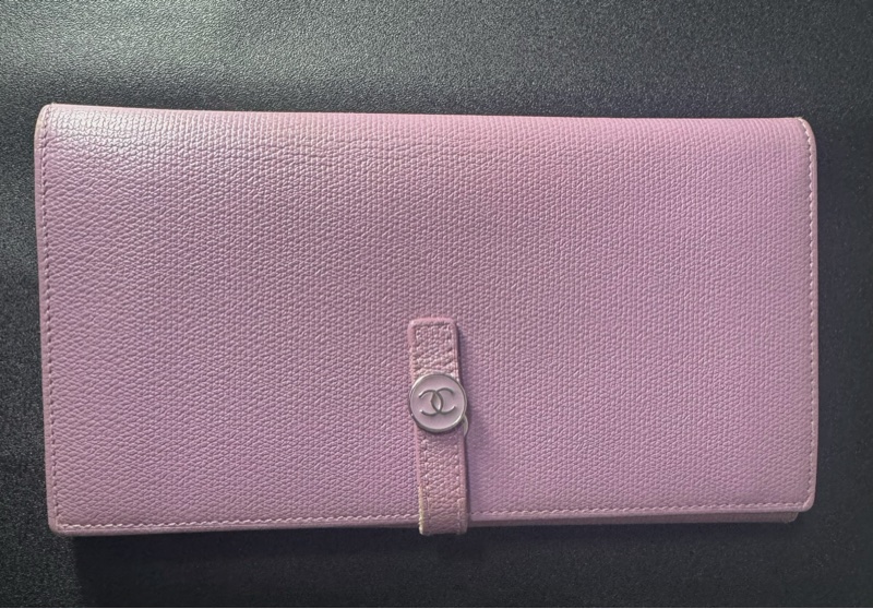Chanel 香奈兒丁香紫女用長夾-1