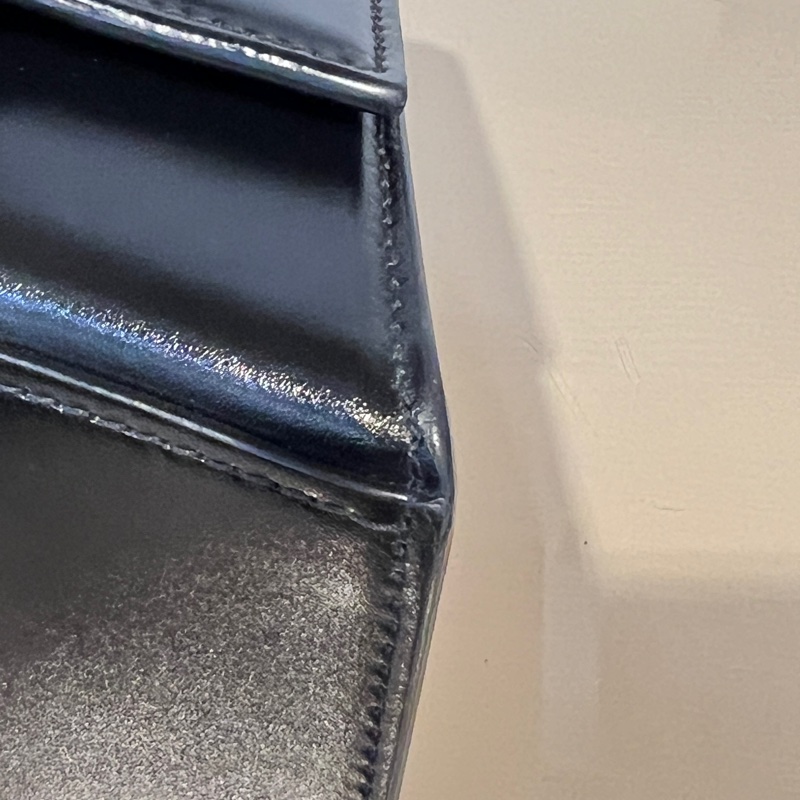 Balenciaga 黑牛皮Hourglass金釦手提肩斜背包-7