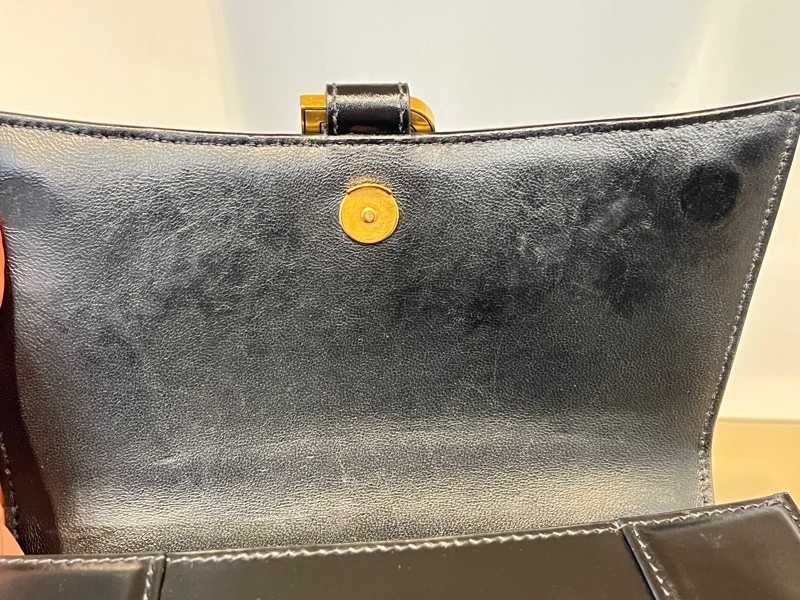Balenciaga 黑牛皮Hourglass金釦手提肩斜背包-22