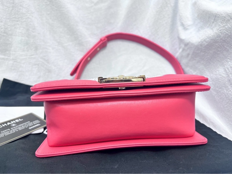 Chanel boy珍珠編織肩/斜背包20cm-4