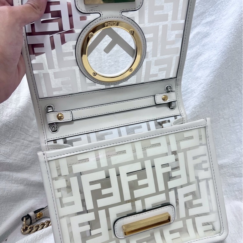 Fendi金鍊透明果凍斜/肩背包-2