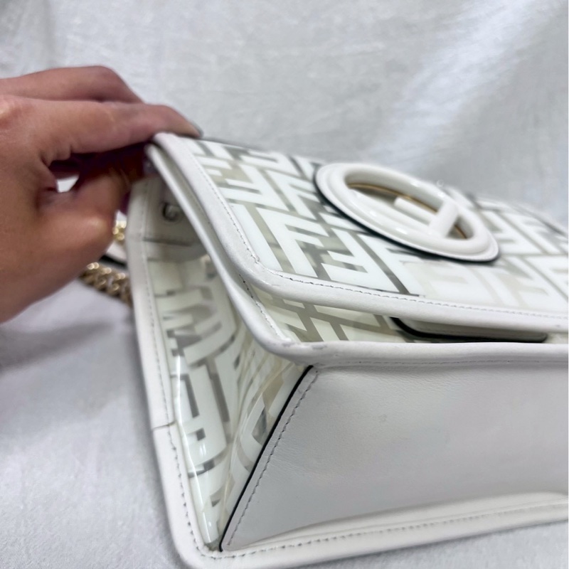 Fendi金鍊透明果凍斜/肩背包-5