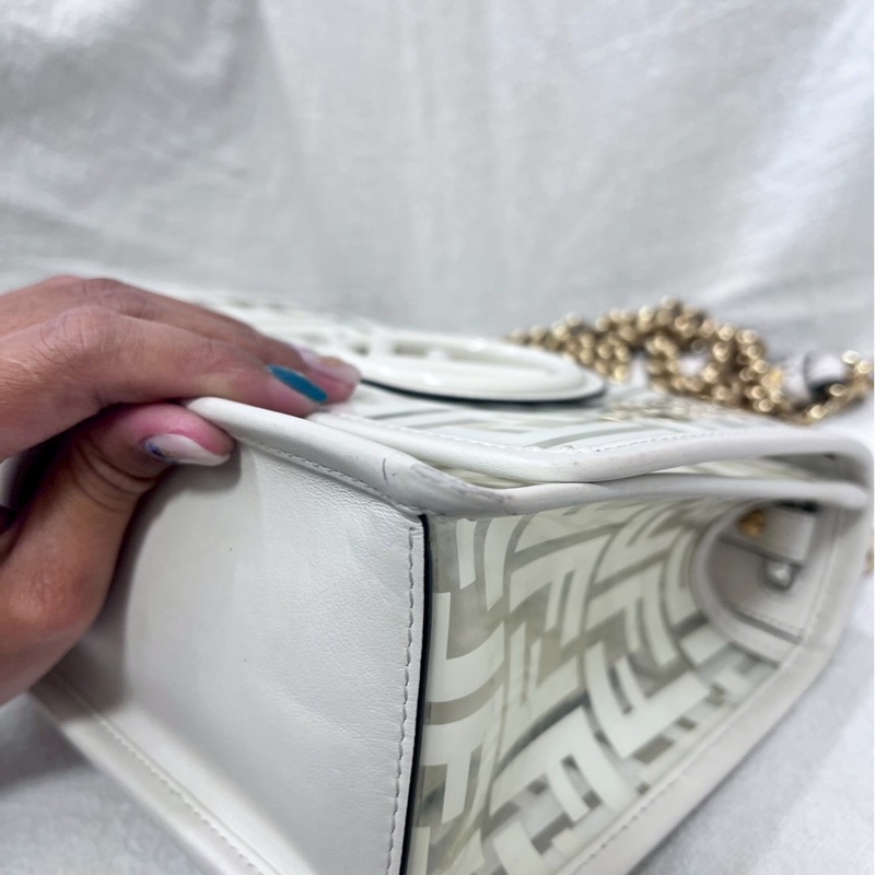 Fendi金鍊透明果凍斜/肩背包-7