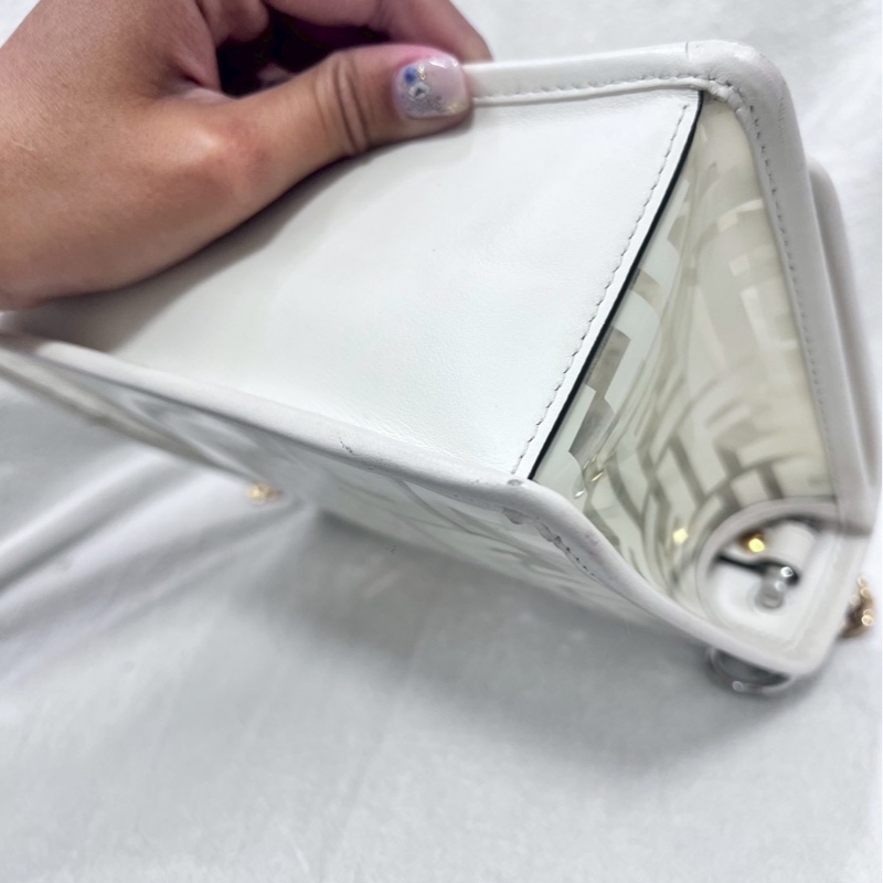 Fendi金鍊透明果凍斜/肩背包-8