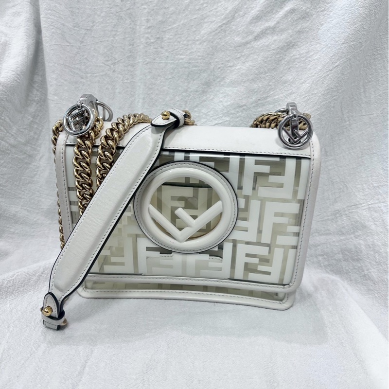 Fendi金鍊透明果凍斜/肩背包-10