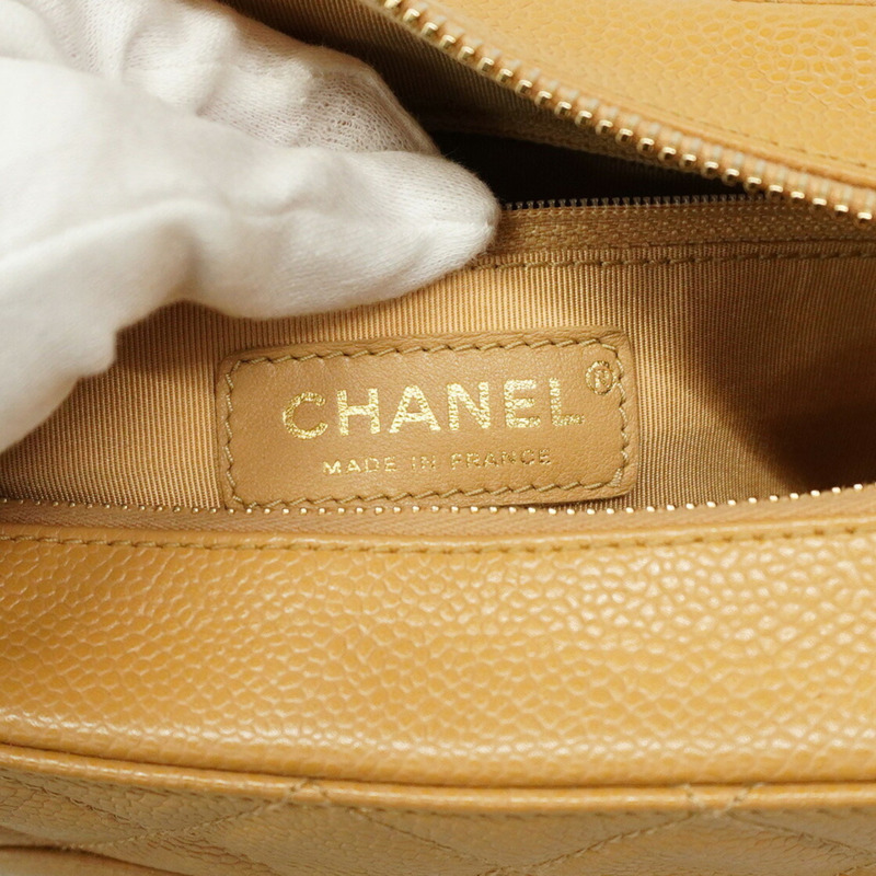 香奈兒 Matelasse 鏈條肩背包，魚子醬紋皮革，米色，女士，P1869861-4