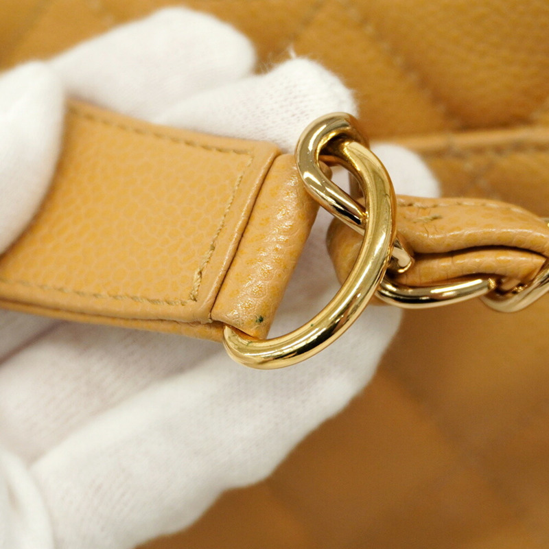 香奈兒 Matelasse 鏈條肩背包，魚子醬紋皮革，米色，女士，P1869861-10