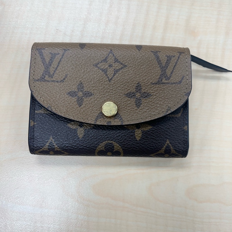 路易威登 LOUIS VUITTON Rosalie 零錢包 M82333 晶片款 原花雙色短夾 原廠盒子/防塵袋-2