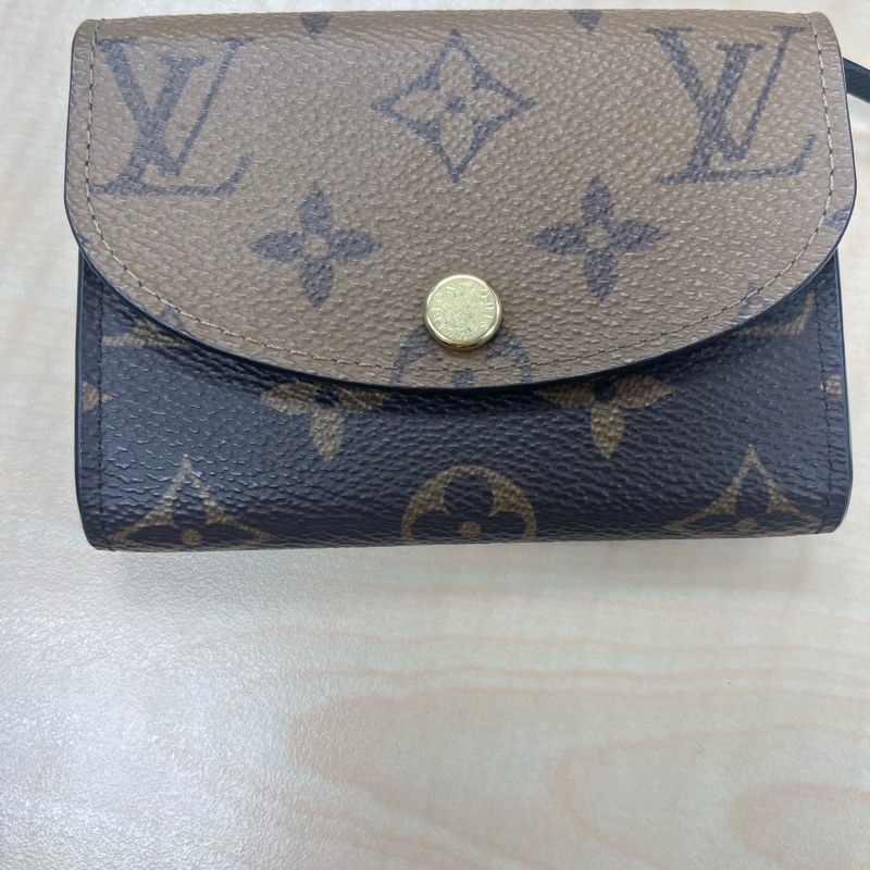 路易威登 LOUIS VUITTON Rosalie 零錢包 M82333 晶片款 原花雙色短夾 原廠盒子/防塵袋-4