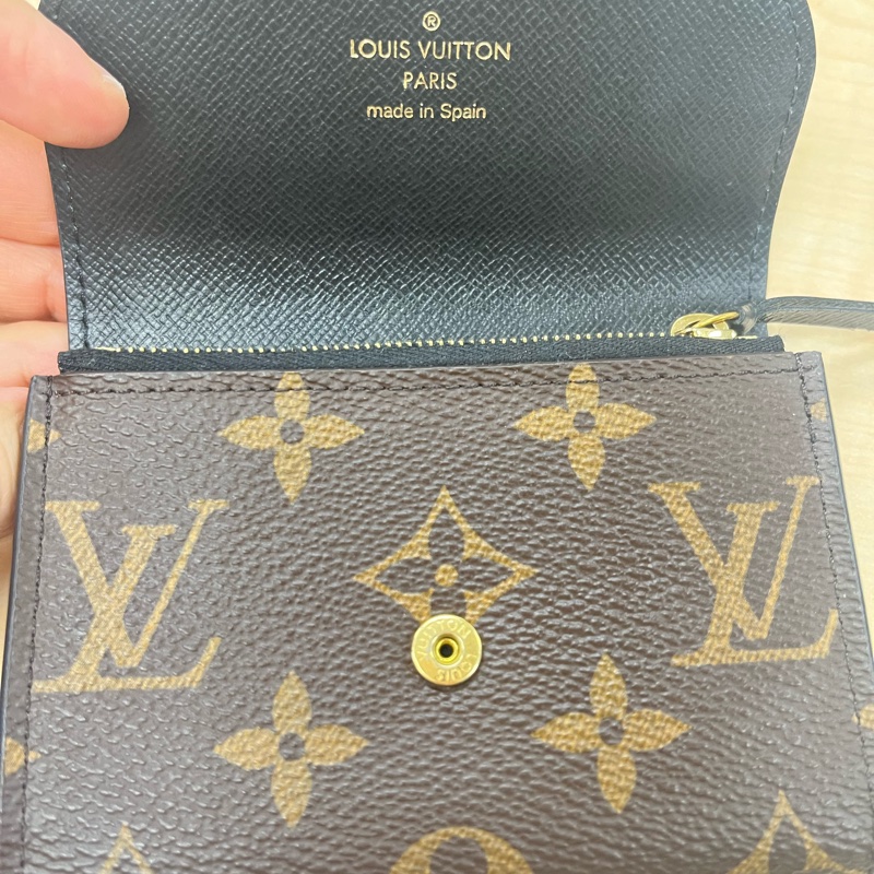 路易威登 LOUIS VUITTON Rosalie 零錢包 M82333 晶片款 原花雙色短夾 原廠盒子/防塵袋-5