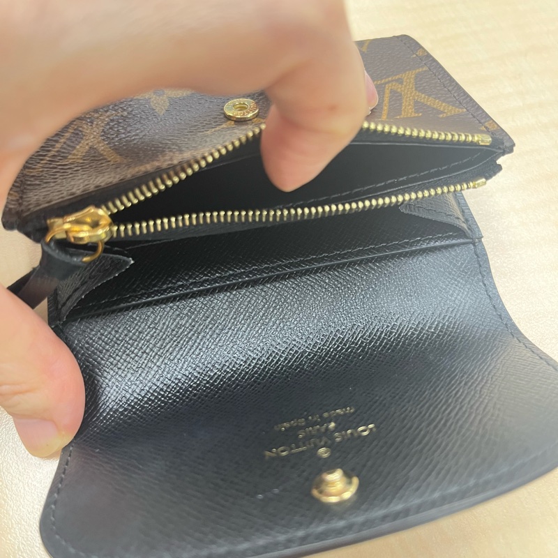 路易威登 LOUIS VUITTON Rosalie 零錢包 M82333 晶片款 原花雙色短夾 原廠盒子/防塵袋-6