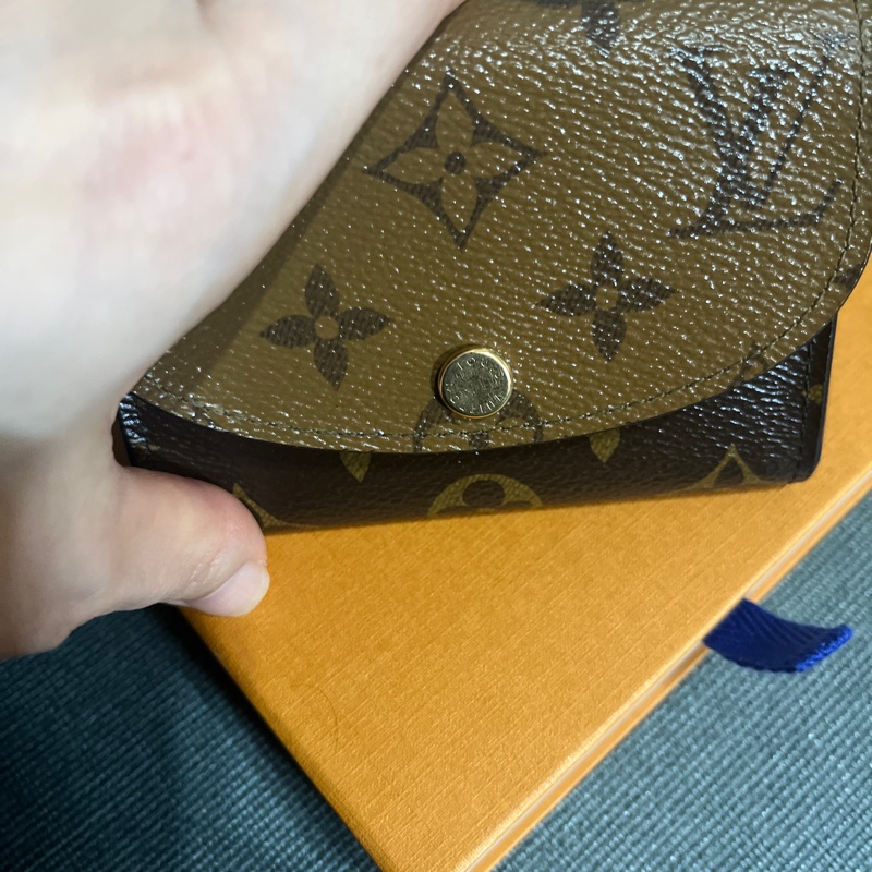 #過年換夾降價#路易威登 LOUIS VUITTON Rosalie 晶片款零錢包 M82333 原花雙色短夾 原廠盒子/防塵袋-21