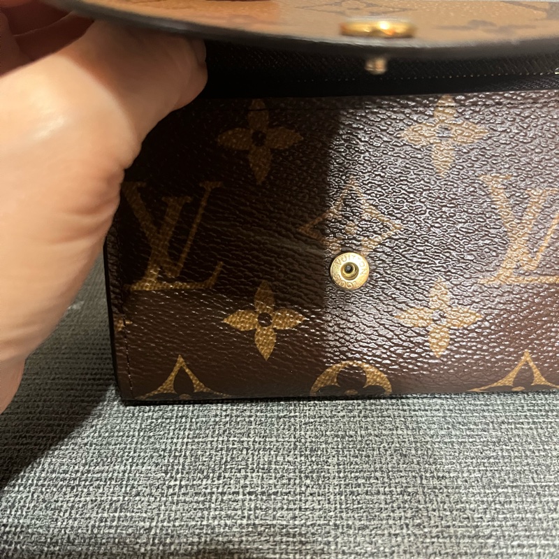 #過年換夾降價#路易威登 LOUIS VUITTON Rosalie 晶片款零錢包 M82333 原花雙色短夾 原廠盒子/防塵袋-25