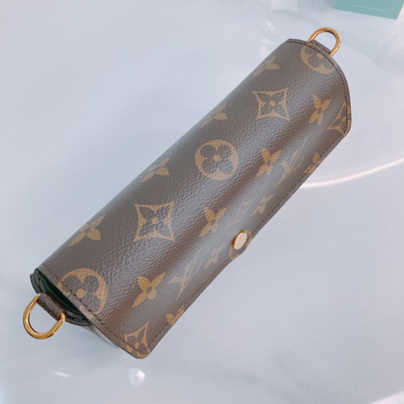 MS0425 Louis Vuitton 路易威登 費莉榭 可拆卸 小錢包 寬肩帶 斜背 經典老花 綠色 Felicie Strap & Go Mini Canvas Monogram And Green x GHW-9
