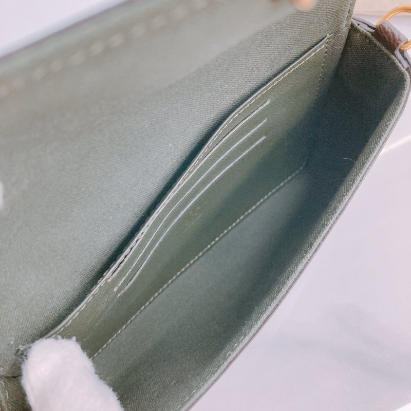 MS0425 Louis Vuitton 路易威登 費莉榭 可拆卸 小錢包 寬肩帶 斜背 經典老花 綠色 Felicie Strap & Go Mini Canvas Monogram And Green x GHW-12