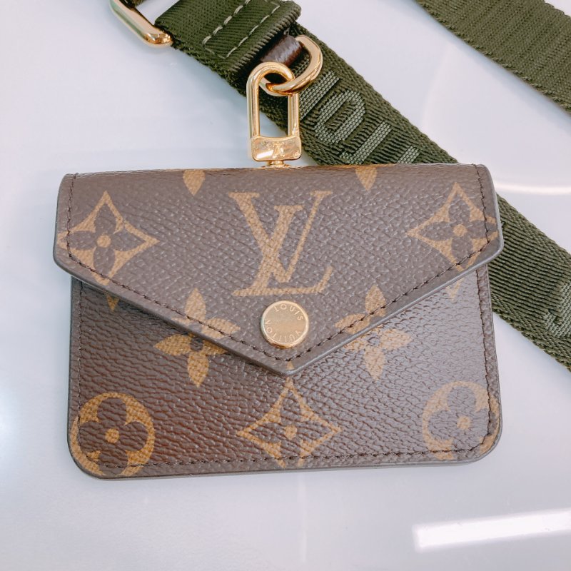 MS0425 Louis Vuitton 路易威登 費莉榭 可拆卸 小錢包 寬肩帶 斜背 經典老花 綠色 Felicie Strap & Go Mini Canvas Monogram And Green x GHW-14
