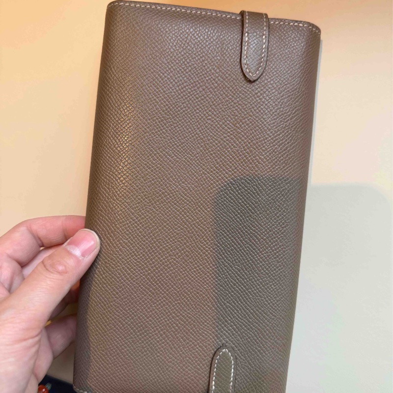 Hermes爱马仕 大象灰 kelly钱包 银扣 R刻-10