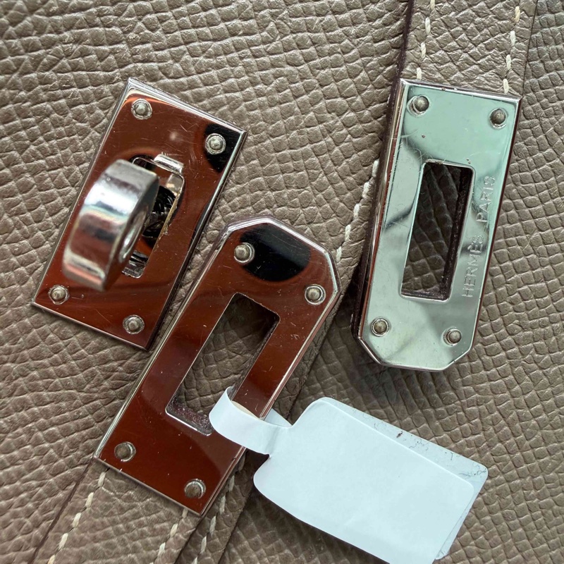 Hermes爱马仕 大象灰 kelly钱包 银扣 R刻-12