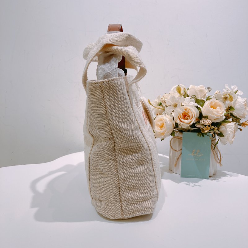 TW4618 Chloe 寇兒 帆布包 手提單肩包 帆布皮革 米棕色 新款 Top Hand With Chain Bag Canvas Beige-2