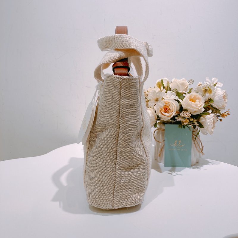 TW4618 Chloe 寇兒 帆布包 手提單肩包 帆布皮革 米棕色 新款 Top Hand With Chain Bag Canvas Beige-3