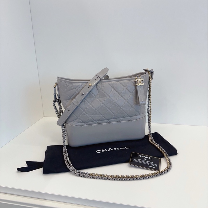 Chanel Gabrielle medium 流浪包 中號 灰色-0