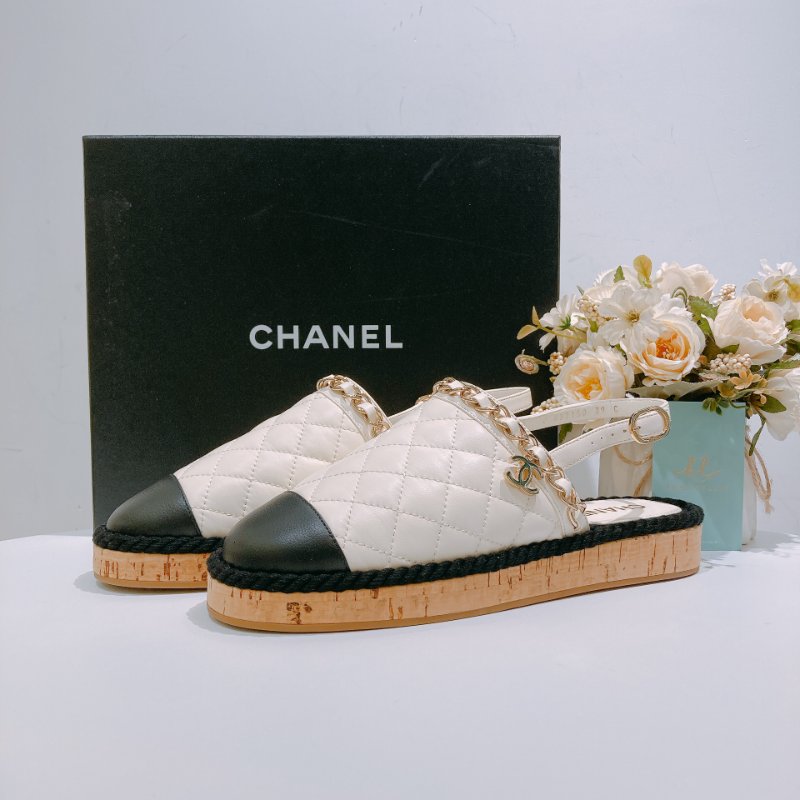 TW4621 Chanel 香奈兒 涼鞋款 漁夫鞋 真皮 拼色Ciabatte Leather Sandals 39 Size-0