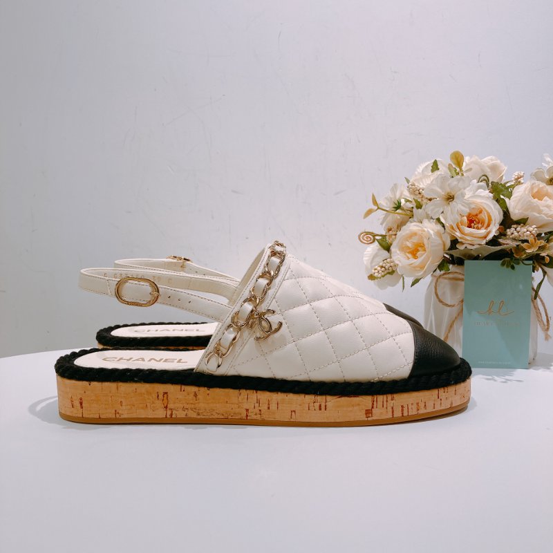 TW4621 Chanel 香奈兒 涼鞋款 漁夫鞋 真皮 拼色Ciabatte Leather Sandals 39 Size-4
