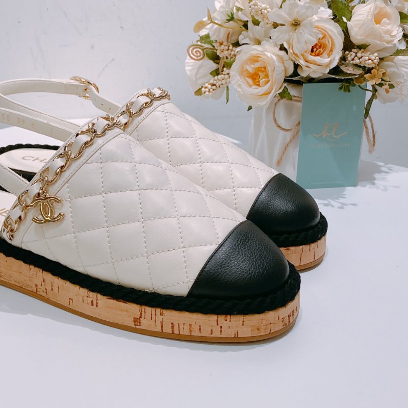 TW4621 Chanel 香奈兒 涼鞋款 漁夫鞋 真皮 拼色Ciabatte Leather Sandals 39 Size-5