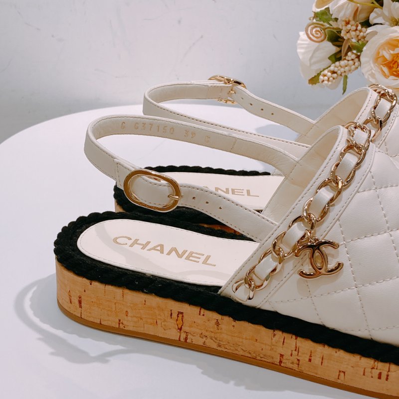 TW4621 Chanel 香奈兒 涼鞋款 漁夫鞋 真皮 拼色Ciabatte Leather Sandals 39 Size-6
