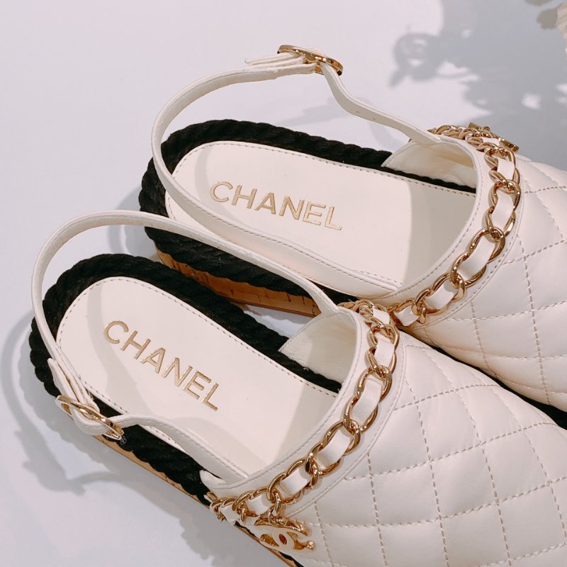 TW4621 Chanel 香奈兒 涼鞋款 漁夫鞋 真皮 拼色Ciabatte Leather Sandals 39 Size-7