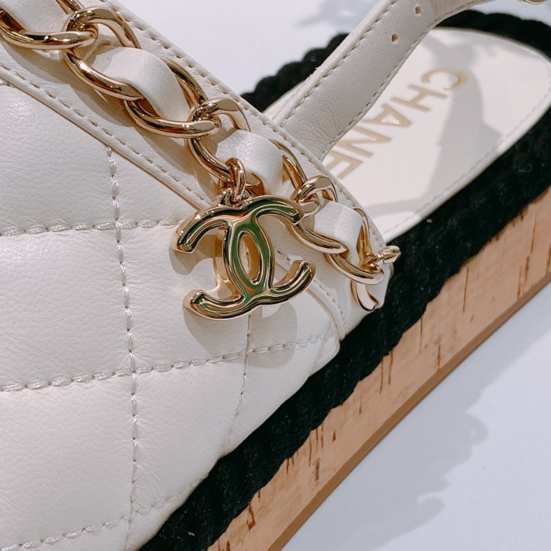 TW4621 Chanel 香奈兒 涼鞋款 漁夫鞋 真皮 拼色Ciabatte Leather Sandals 39 Size-8