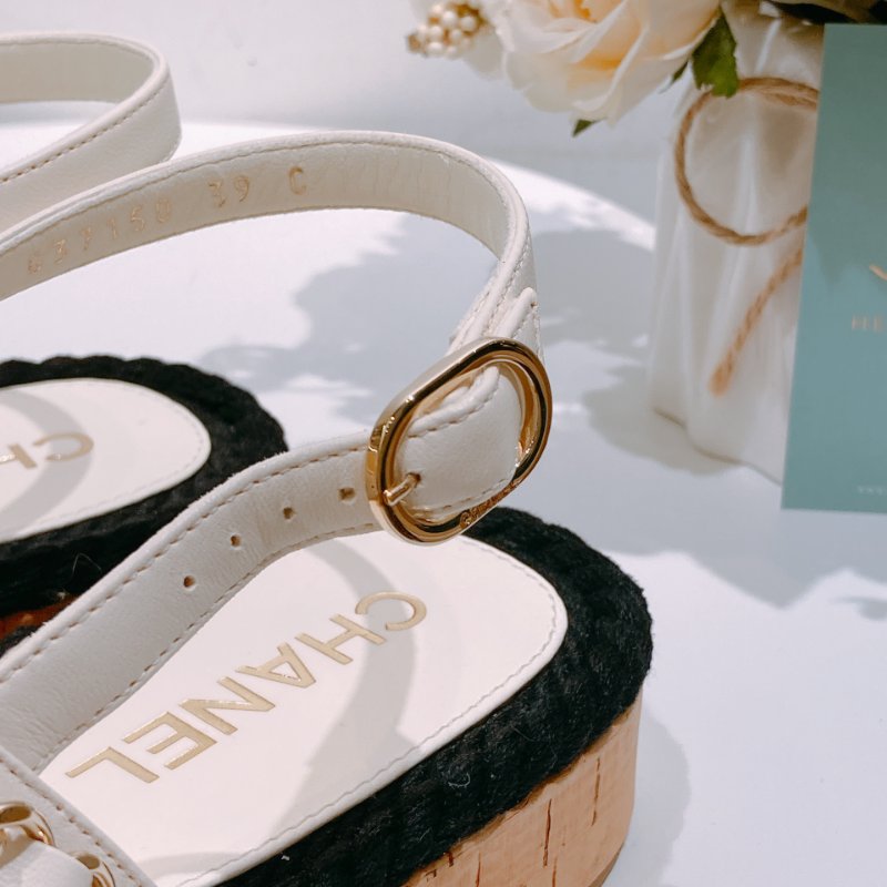 TW4621 Chanel 香奈兒 涼鞋款 漁夫鞋 真皮 拼色Ciabatte Leather Sandals 39 Size-9