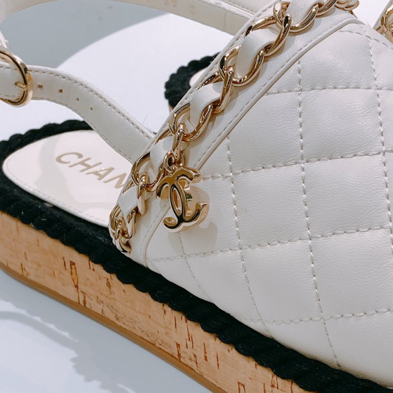 TW4621 Chanel 香奈兒 涼鞋款 漁夫鞋 真皮 拼色Ciabatte Leather Sandals 39 Size-10
