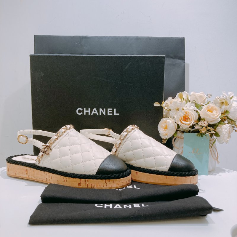 TW4621 Chanel 香奈兒 涼鞋款 漁夫鞋 真皮 拼色Ciabatte Leather Sandals 39 Size-13