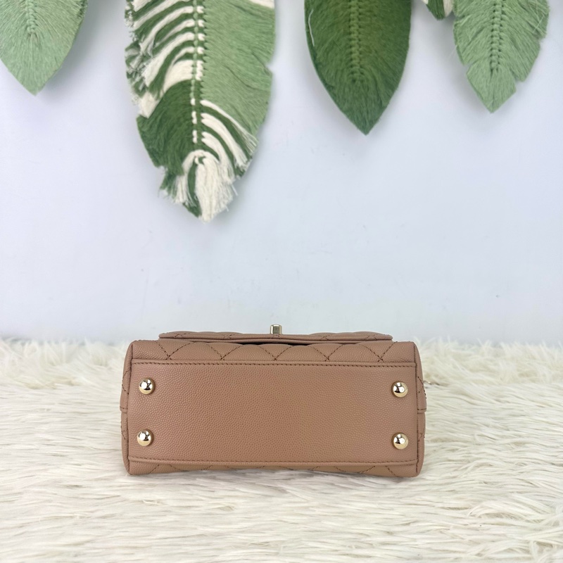 閑置品✨Chanel Coco Handle 焦糖奶茶色Mini Size 晶片款-5