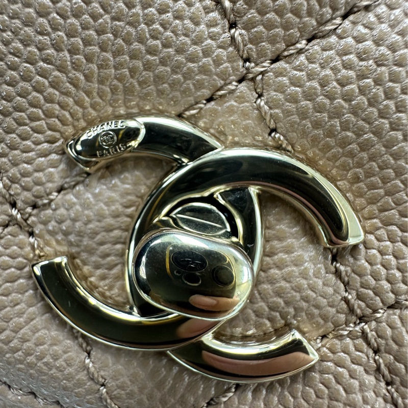 閑置品✨Chanel Coco Handle 焦糖奶茶色Mini Size 晶片款-10