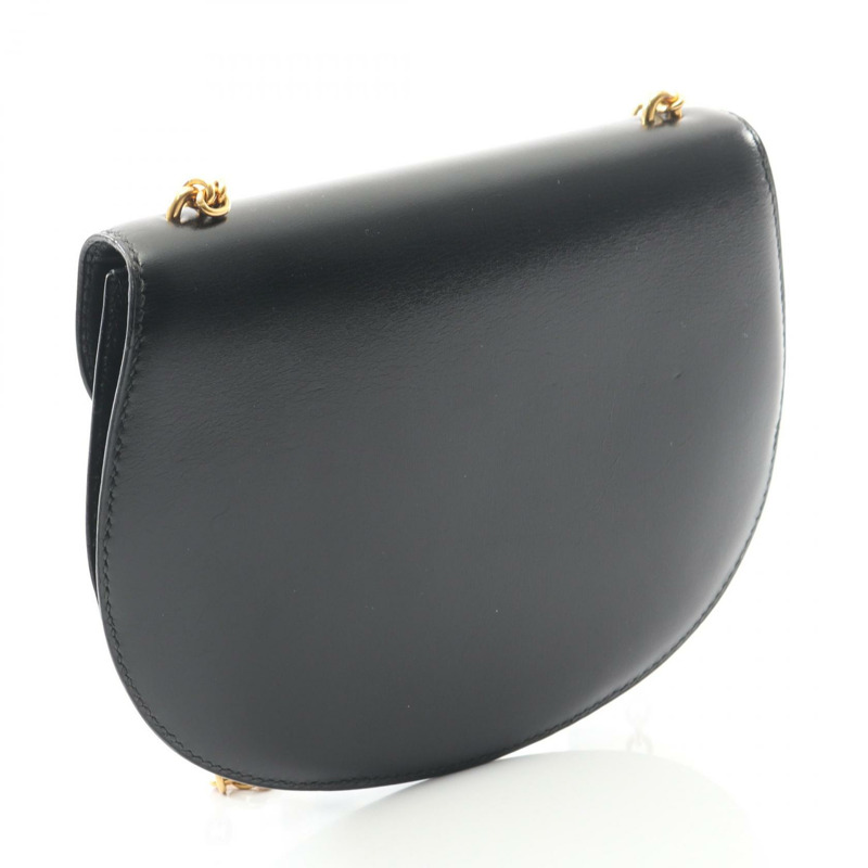 愛馬仕斜背鏈肩包，Box 小牛皮，黑色，金色五金，二手女款-1