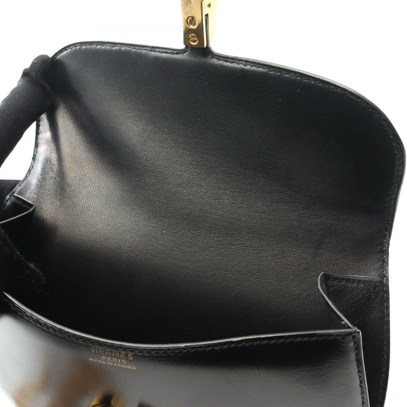 愛馬仕斜背鏈肩包，Box 小牛皮，黑色，金色五金，二手女款-7