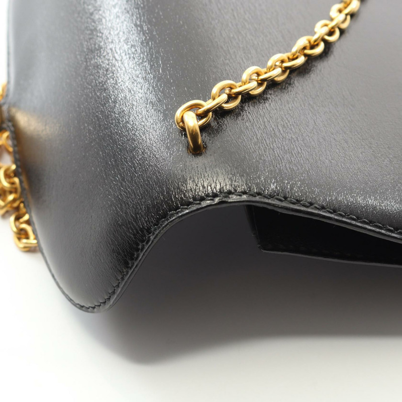 愛馬仕斜背鏈肩包，Box 小牛皮，黑色，金色五金，二手女款-8