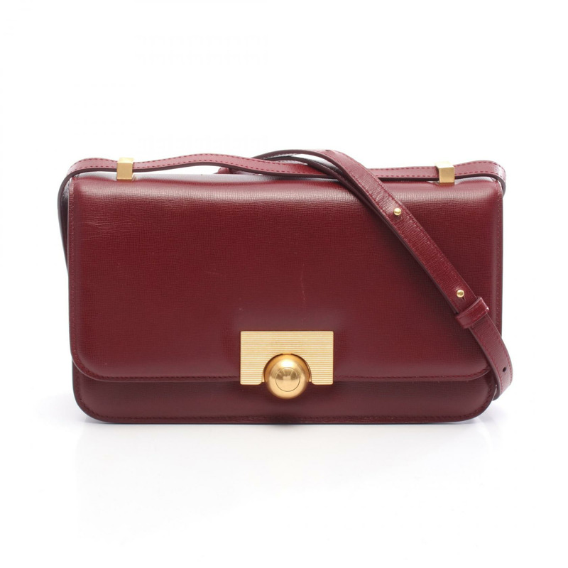 BOTTEGA VENETA 經典款肩挎包，酒紅色皮革，二手女款-0