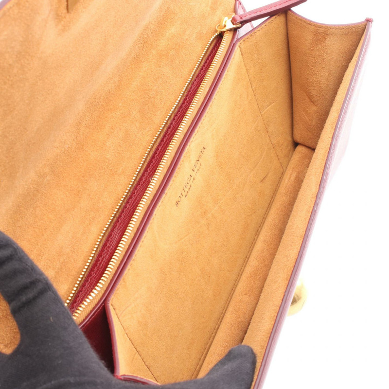 BOTTEGA VENETA 經典款肩挎包，酒紅色皮革，二手女款-2