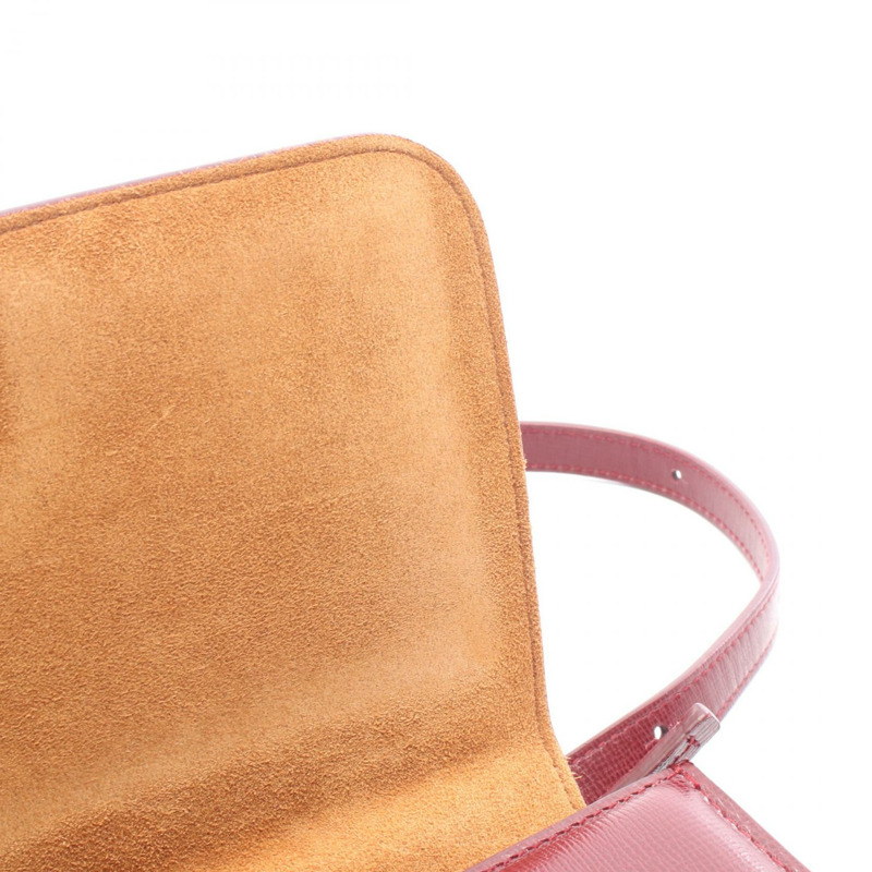 BOTTEGA VENETA 經典款肩挎包，酒紅色皮革，二手女款-4