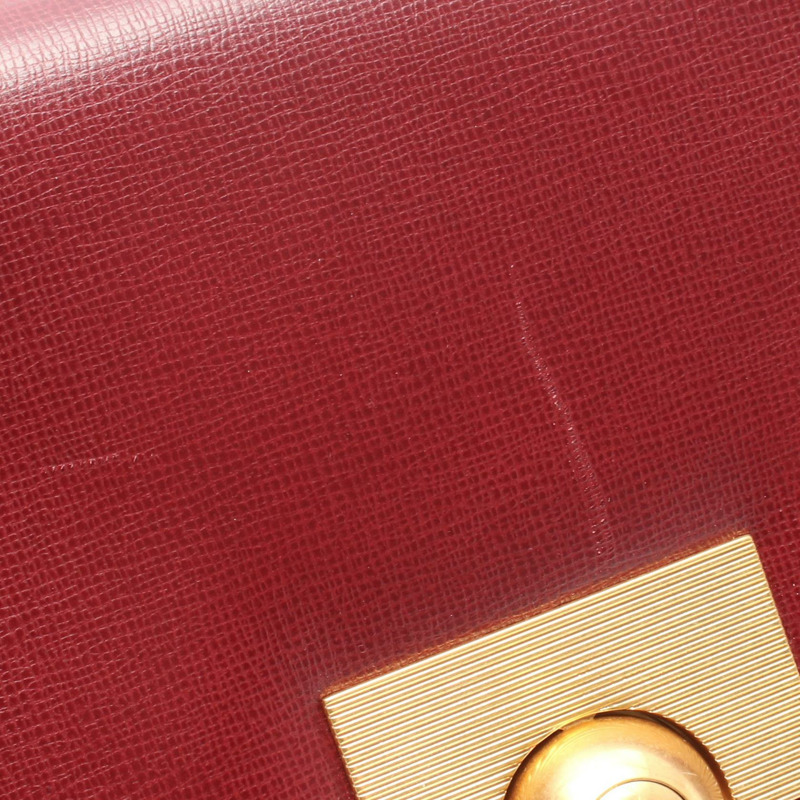 BOTTEGA VENETA 經典款肩挎包，酒紅色皮革，二手女款-6