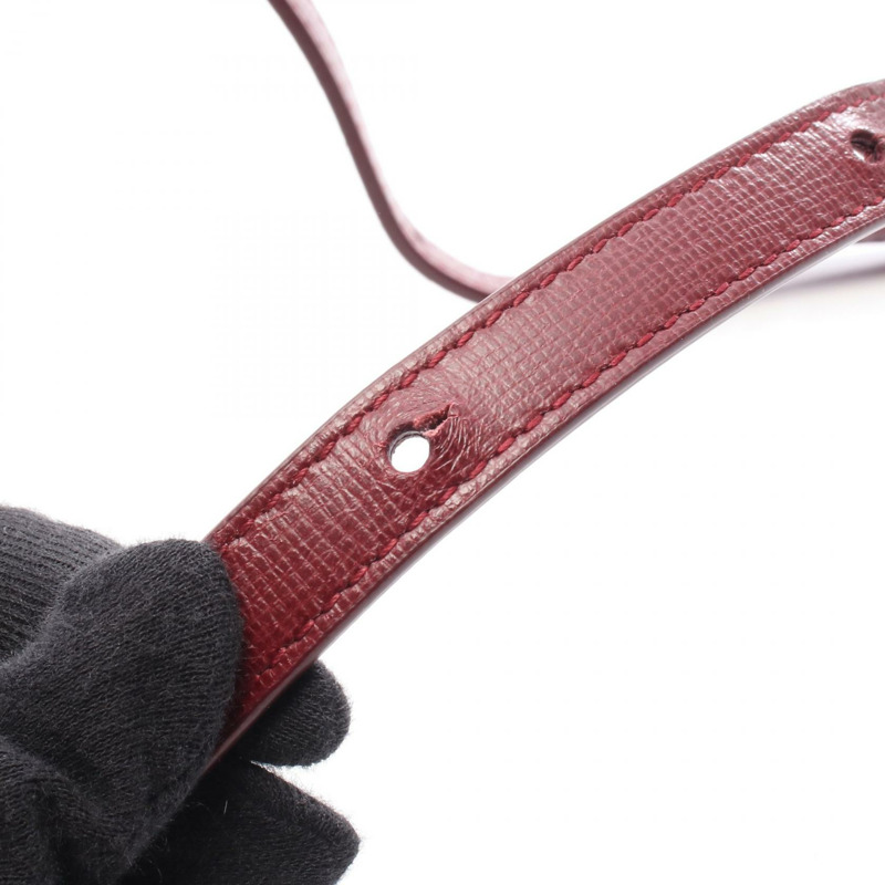 BOTTEGA VENETA 經典款肩挎包，酒紅色皮革，二手女款-7