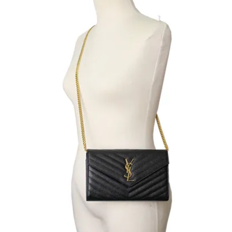 YSL 經典黑色信封包WOC-1