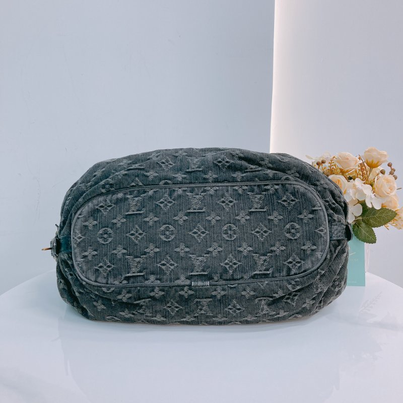 MS0427 Louis Vuitton 路易威登 肩帶腋下包 牛仔布 Slightly Shoulder Denim Canvas Black x GHW-4