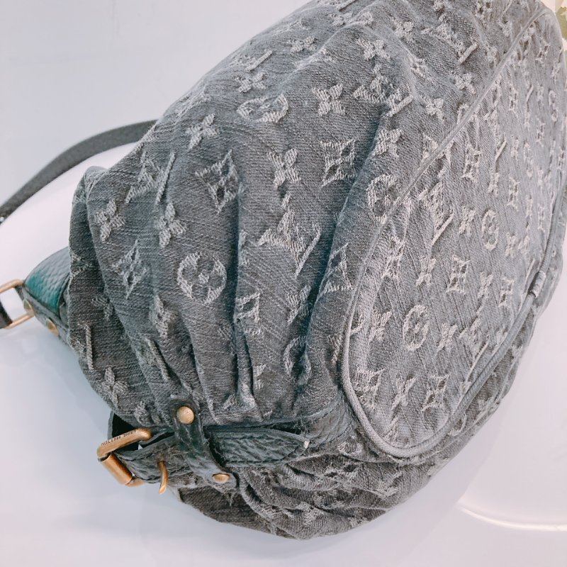 MS0427 Louis Vuitton 路易威登 肩帶腋下包 牛仔布 Slightly Shoulder Denim Canvas Black x GHW-5