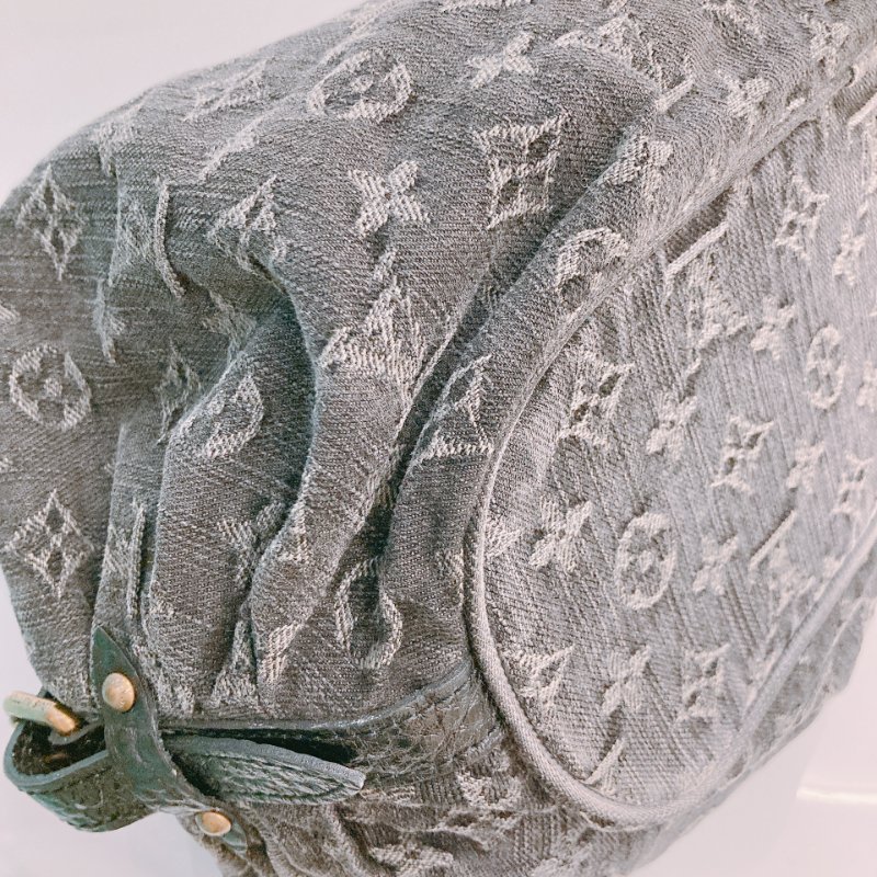 MS0427 Louis Vuitton 路易威登 肩帶腋下包 牛仔布 Slightly Shoulder Denim Canvas Black x GHW-7