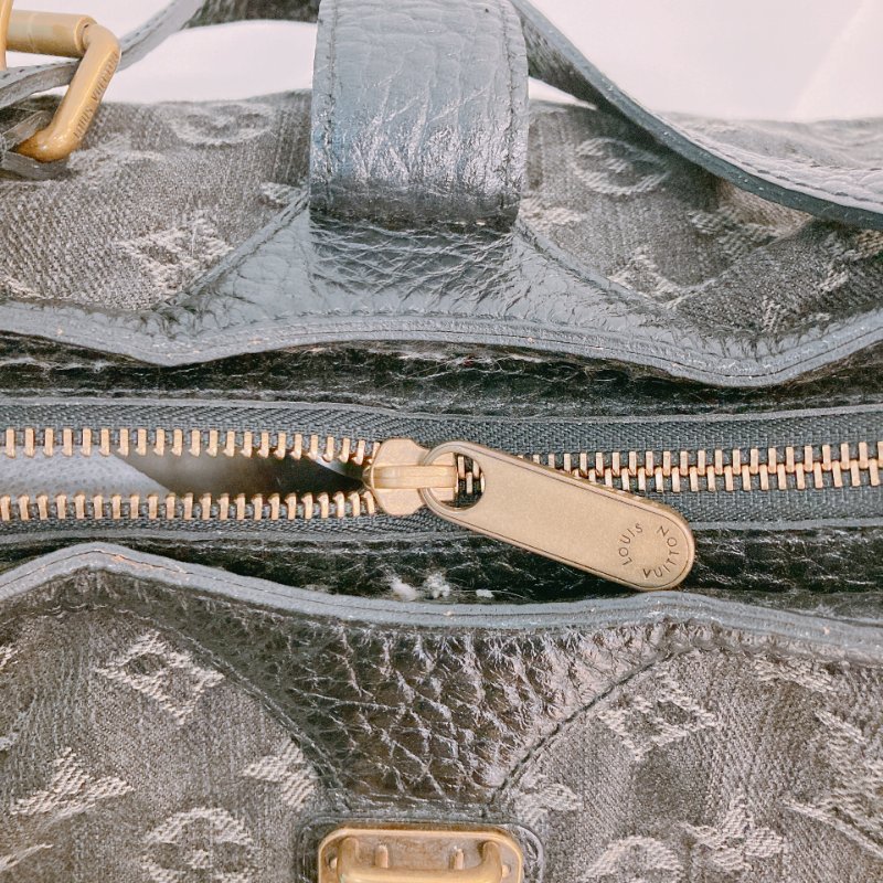 MS0427 Louis Vuitton 路易威登 肩帶腋下包 牛仔布 Slightly Shoulder Denim Canvas Black x GHW-11
